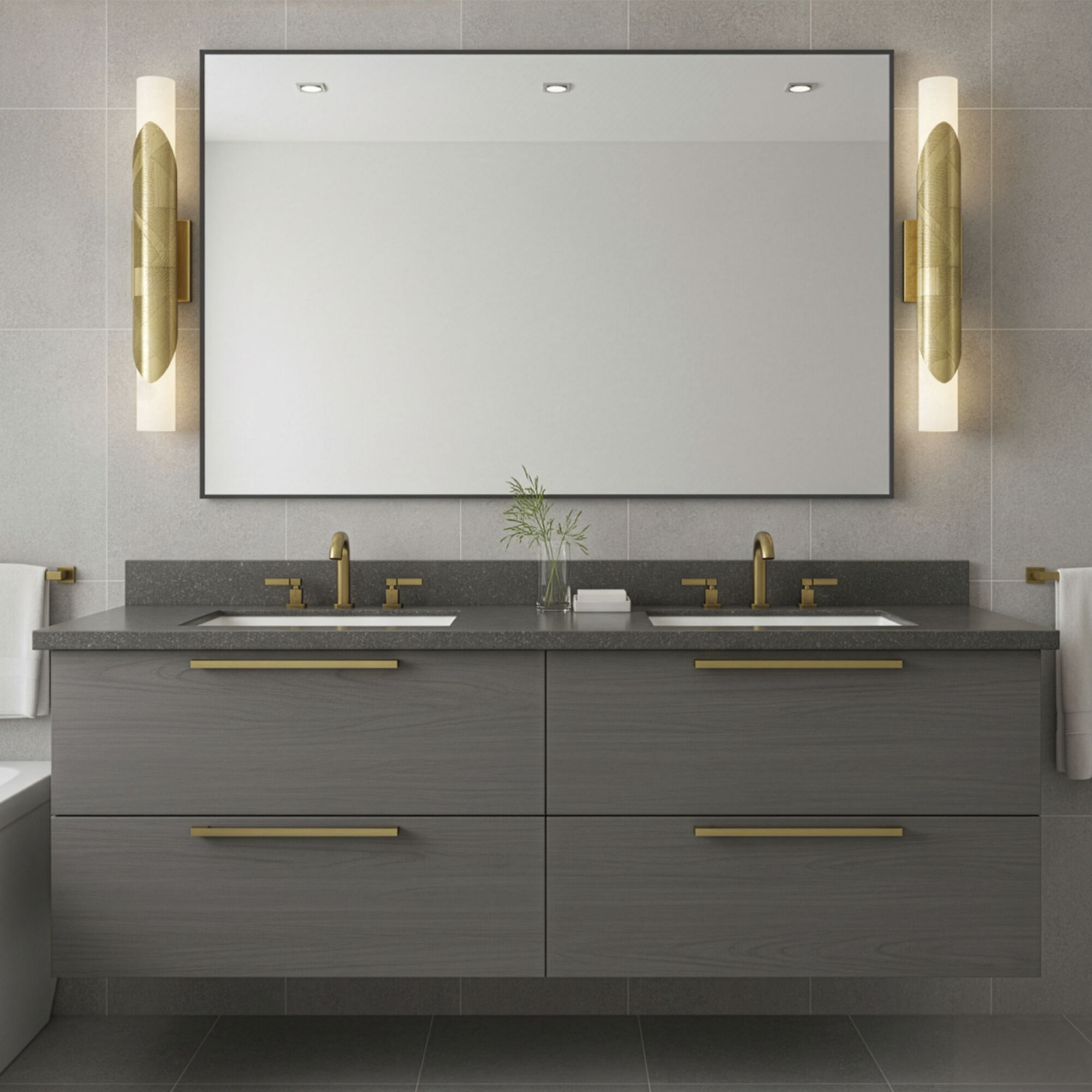 Michael Berman Brut 2 Light 4.5 inch Modern Brass Wall Sconce Wall Light