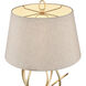 Morely 26 inch 150 watt Gold Leaf with White Table Lamp Portable Light