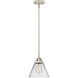 Nouveau 2 Cone 1 Light 7.75 inch Polished Nickel Mini Pendant Ceiling Light in Incandescent, Clear
