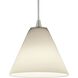 Martini LED 7 inch Brushed Steel Pendant Ceiling Light in White