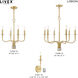 Lisbon 6 Light 26 inch Satin Brass Chandelier Ceiling Light