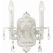Paris Market Sconce Wall Light in Clear Hand Cut, Antique White