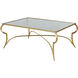 Evelina 47 X 33 inch Royale Leaf and Tempered Glass Coffee Table