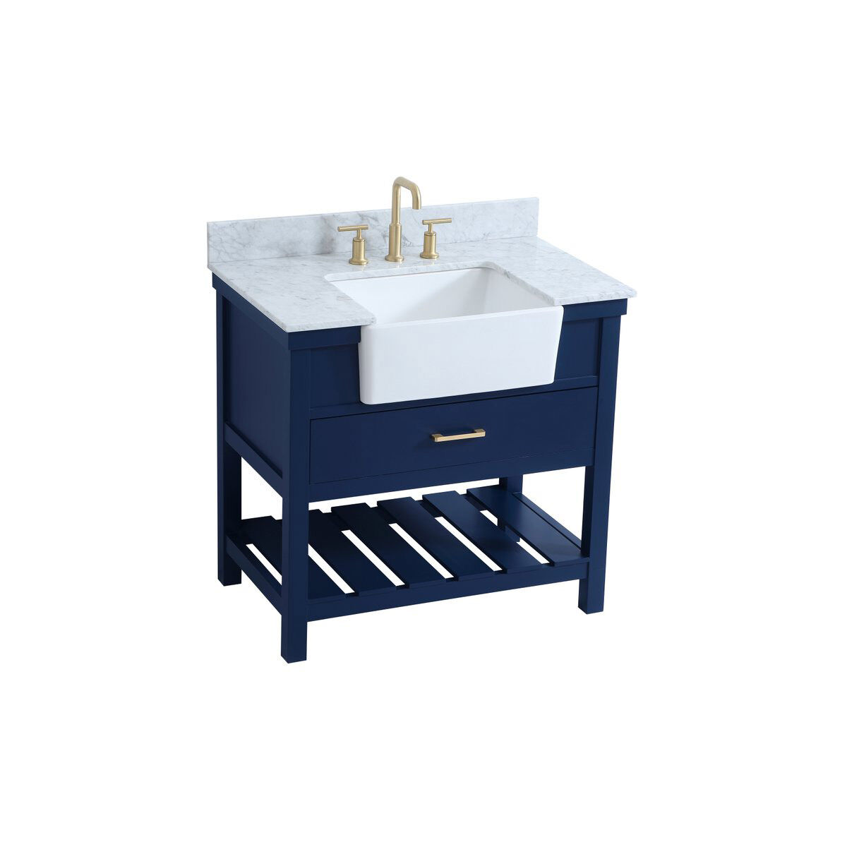 Clement 36 X 22 X 34 inch Blue Bathroom Vanity Cabinet