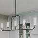Mack 5 Light 46 inch Matte Black Linear Chandelier Ceiling Light