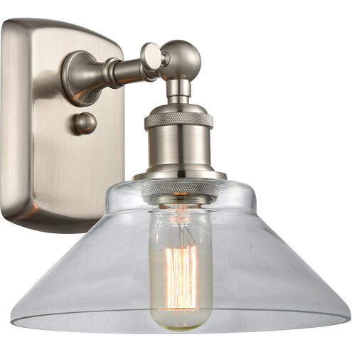 Ballston Orwell 1 Light 8 inch Brushed Satin Nickel Sconce Wall Light in Clear Glass, Ballston