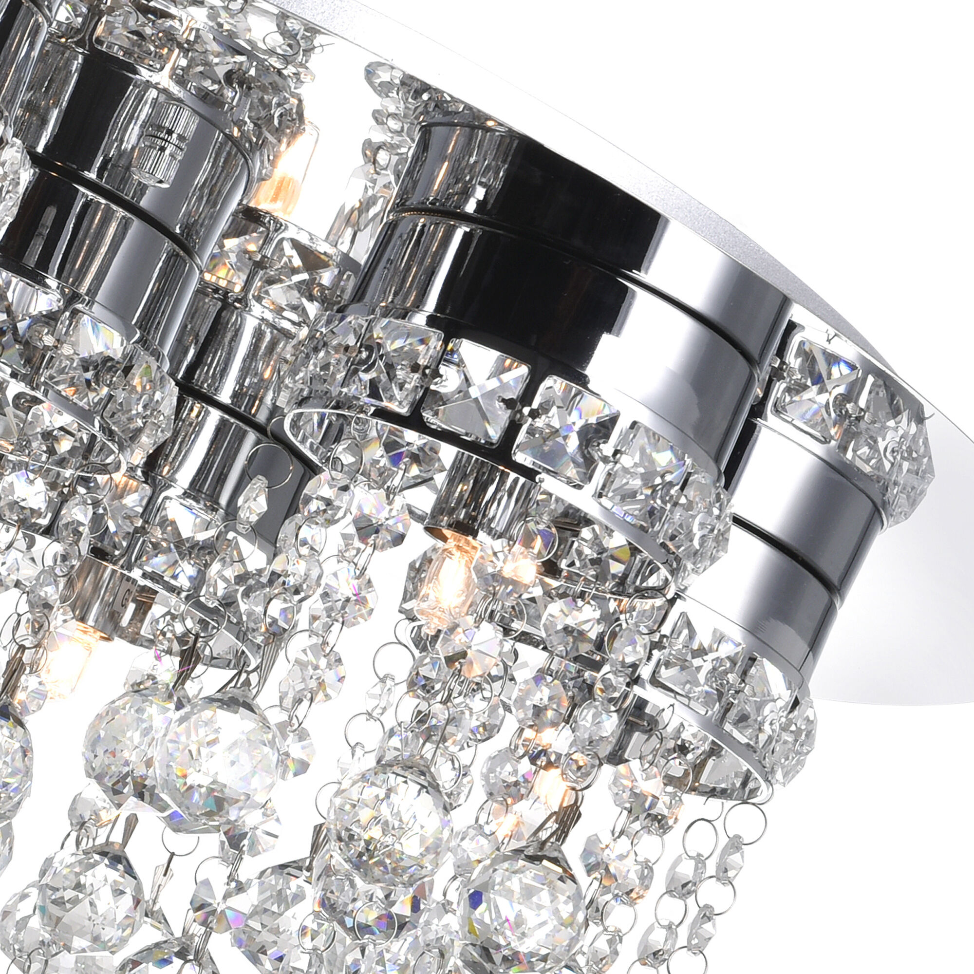 Monica 7 Light 24 inch Chrome Flush Mount Ceiling Light