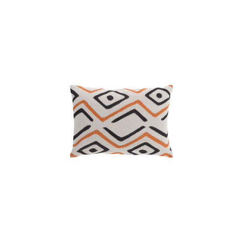 Nairobi 19 X 13 inch Light Gray and Burnt Orange Lumbar Pillow