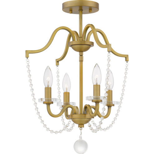 Quoizel Sunday 4 Light 16 inch Aged Brass Semi-Flush Mount Ceiling Light SDY1716AB - Open Box