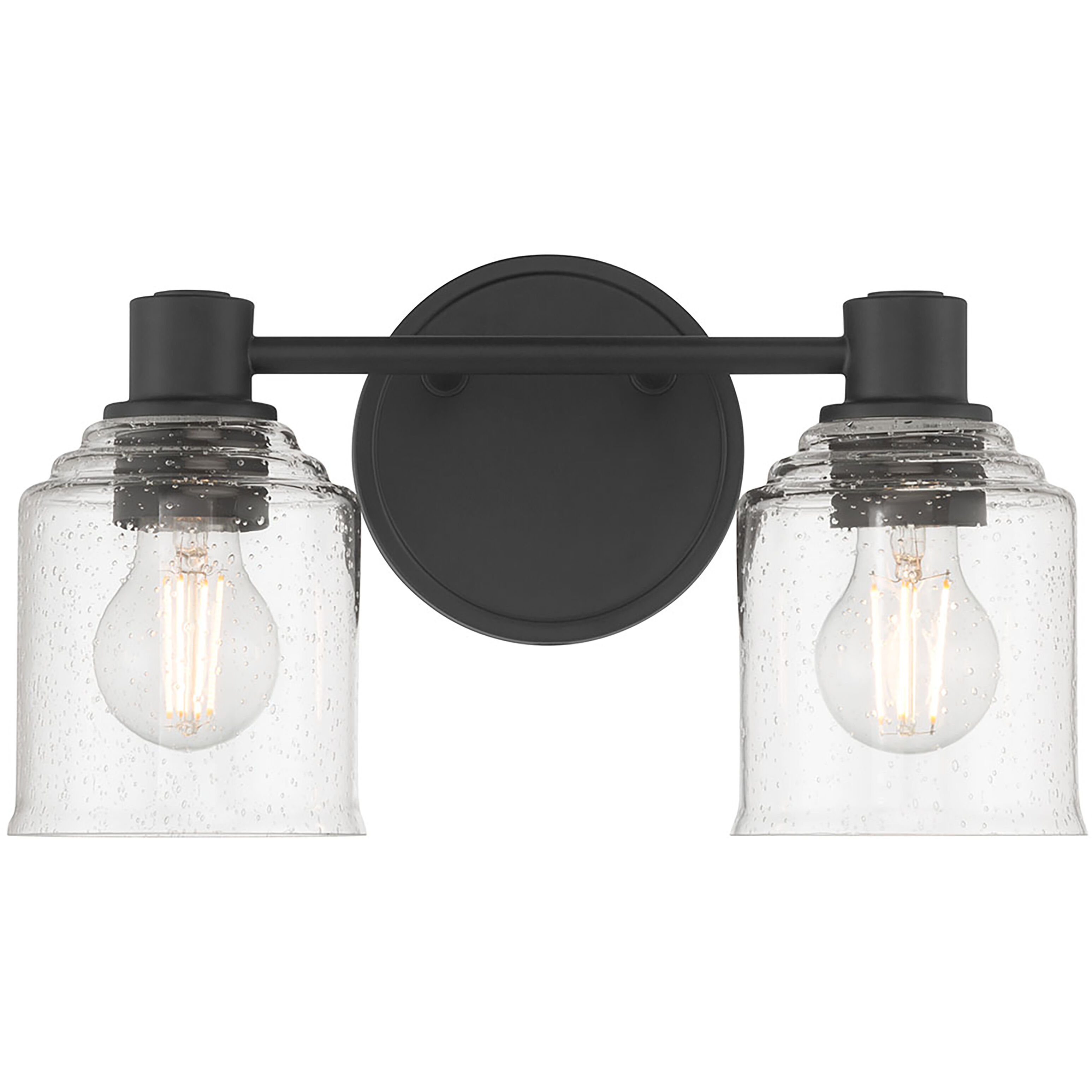 Vessair 2 Light 14 inch Matte Black Bathroom Vanity Light Wall Light