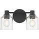 Vessair 2 Light 14 inch Matte Black Bathroom Vanity Light Wall Light