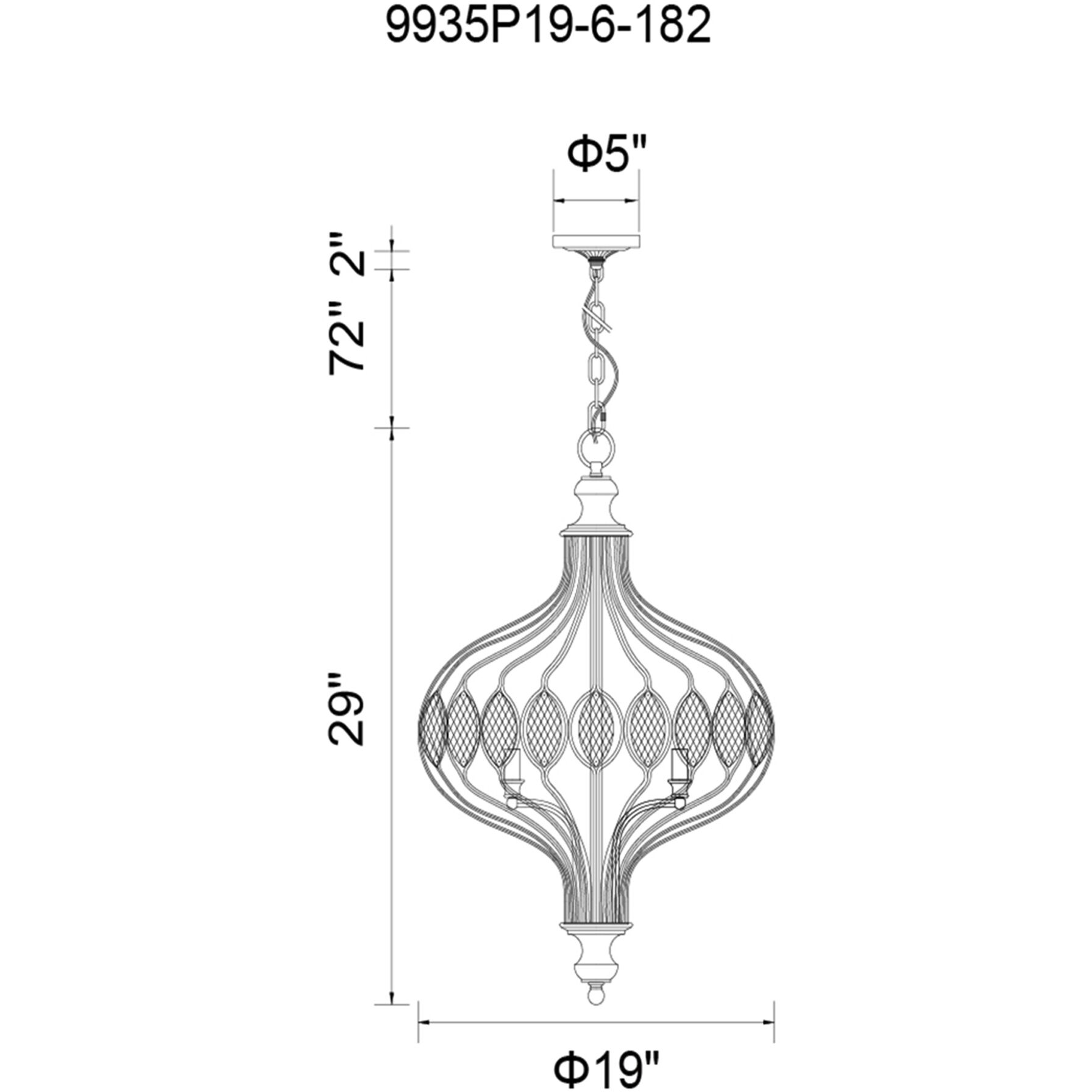 Altair 6 Light 19 inch Antique Bronze Chandelier Ceiling Light