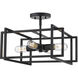 Tribeca 4 Light 15.5 inch Matte Black Semi-Flush Mount Ceiling Light in Matte Black/Matte Black, Damp