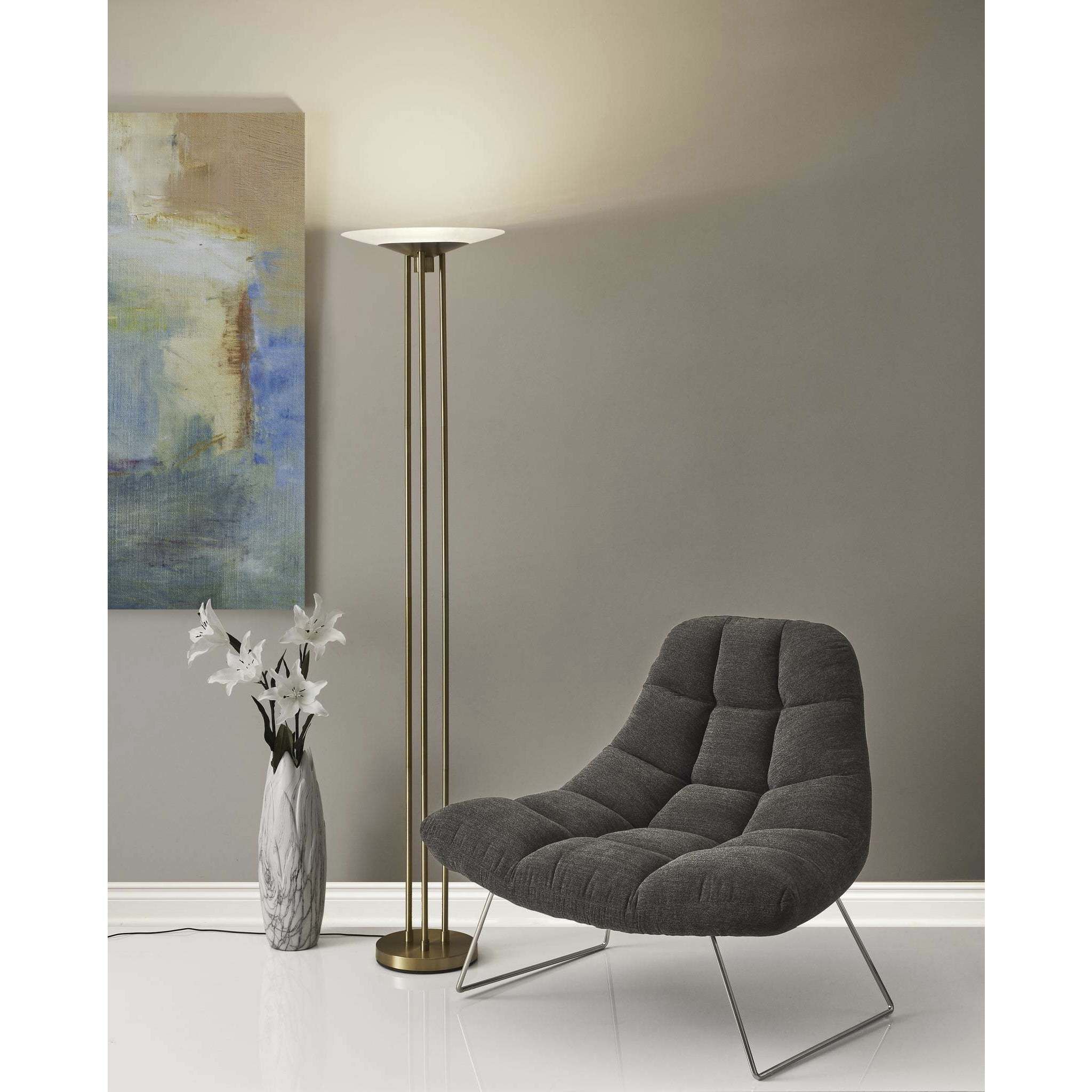 Bartlett Dark Grey Soft Textured Fabric Chair in Charcoal Grey