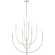 Continuance 8 Light 36 inch White Coral with Satin Brass Chandelier Ceiling Light in White Coral/Satin Brass