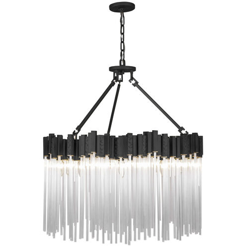 Matrix 10 Light 30 inch Matte Black and French Gold Pendant Ceiling Light