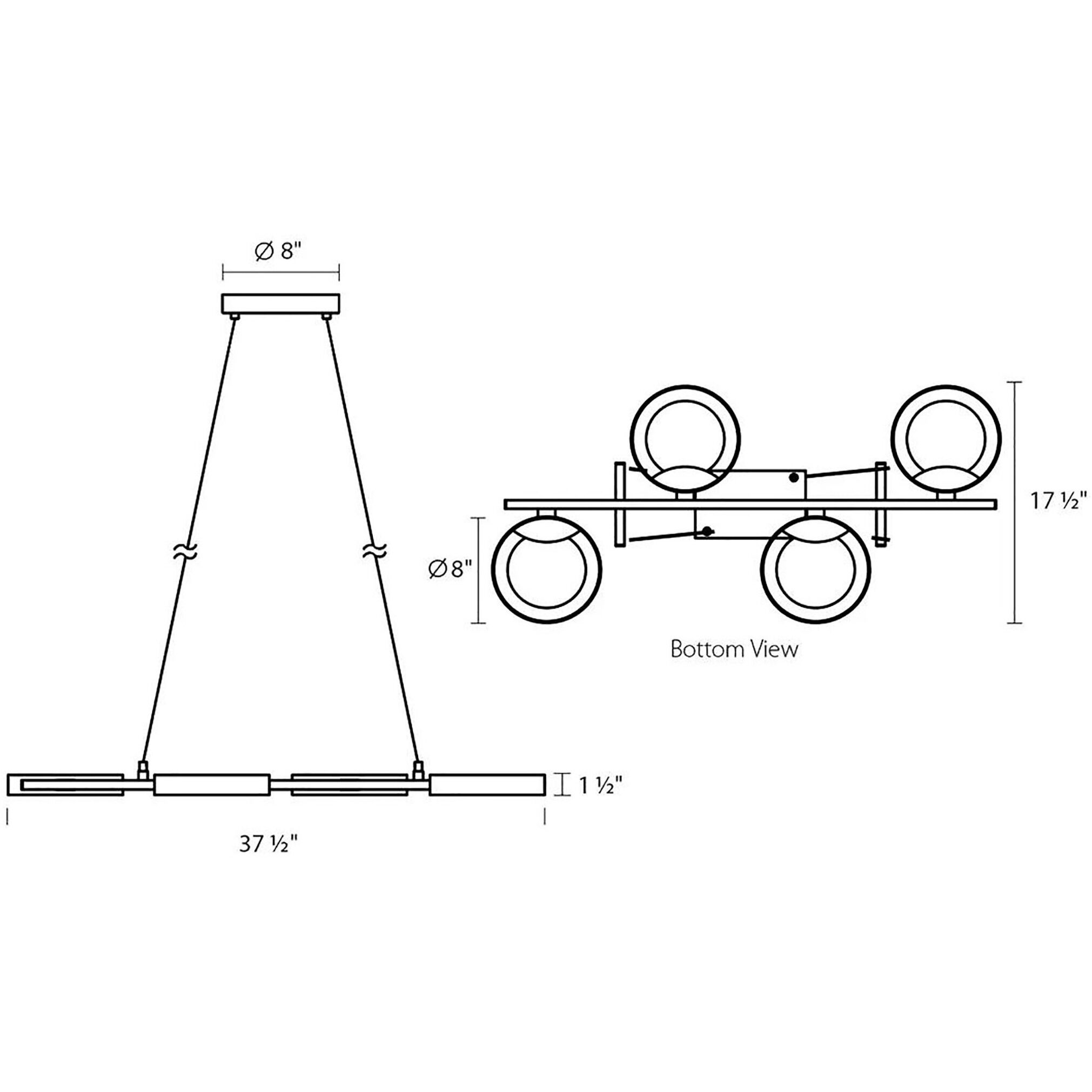 Light Guide Ring LED 38 inch Satin Black Pendant Ceiling Light in White