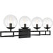 Crosby 4 Light 33 inch Black Bathroom Vanity Light Wall Light, Essentials