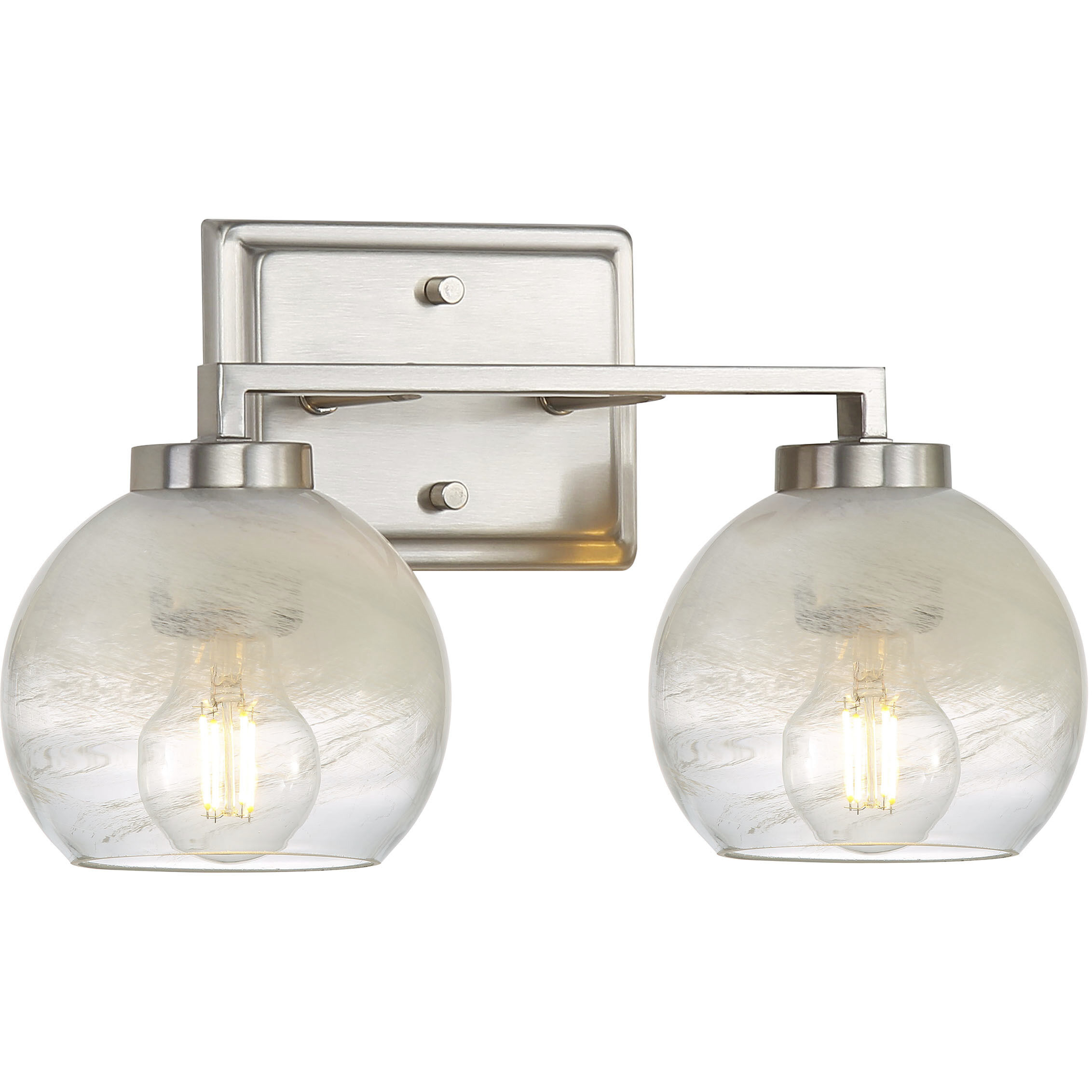 Yep Elliott Vanity Wall Light in Pewter, Clear Glass