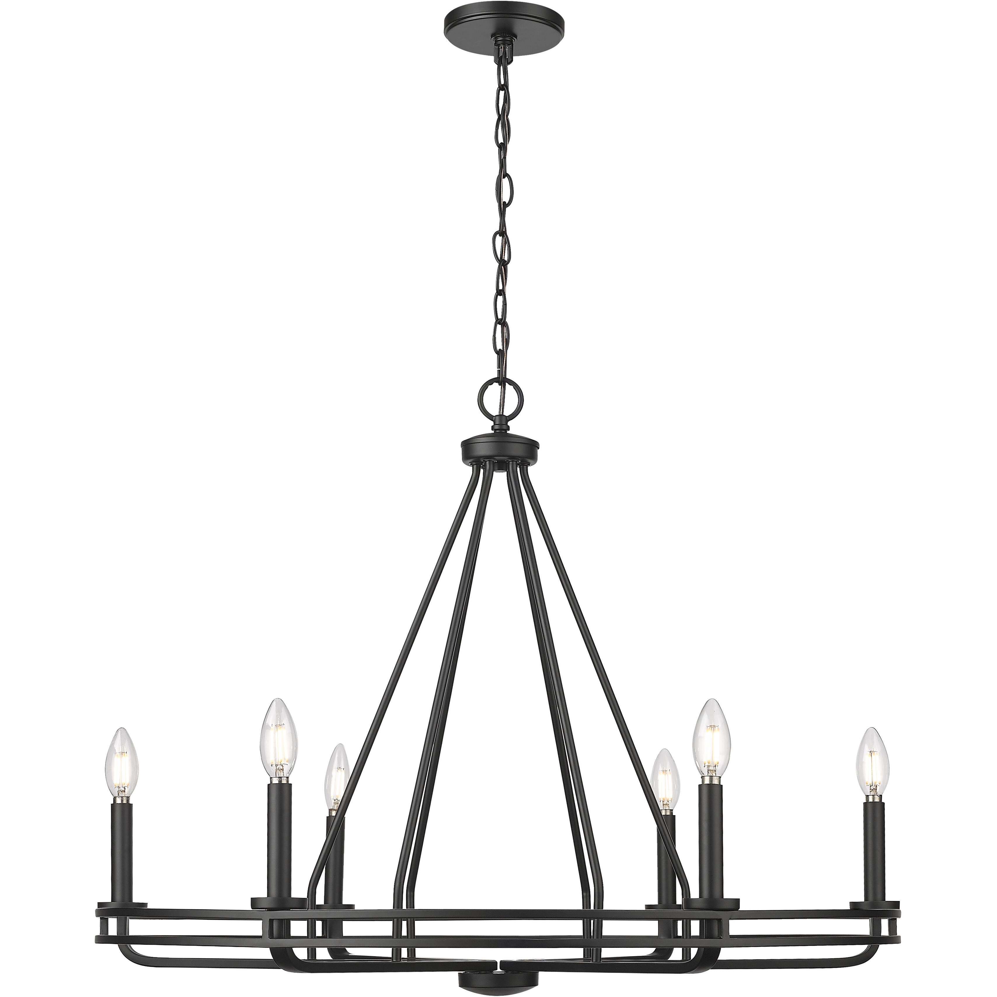 Jody 6 Light 32.5 inch Matte Black Chandelier Ceiling Light