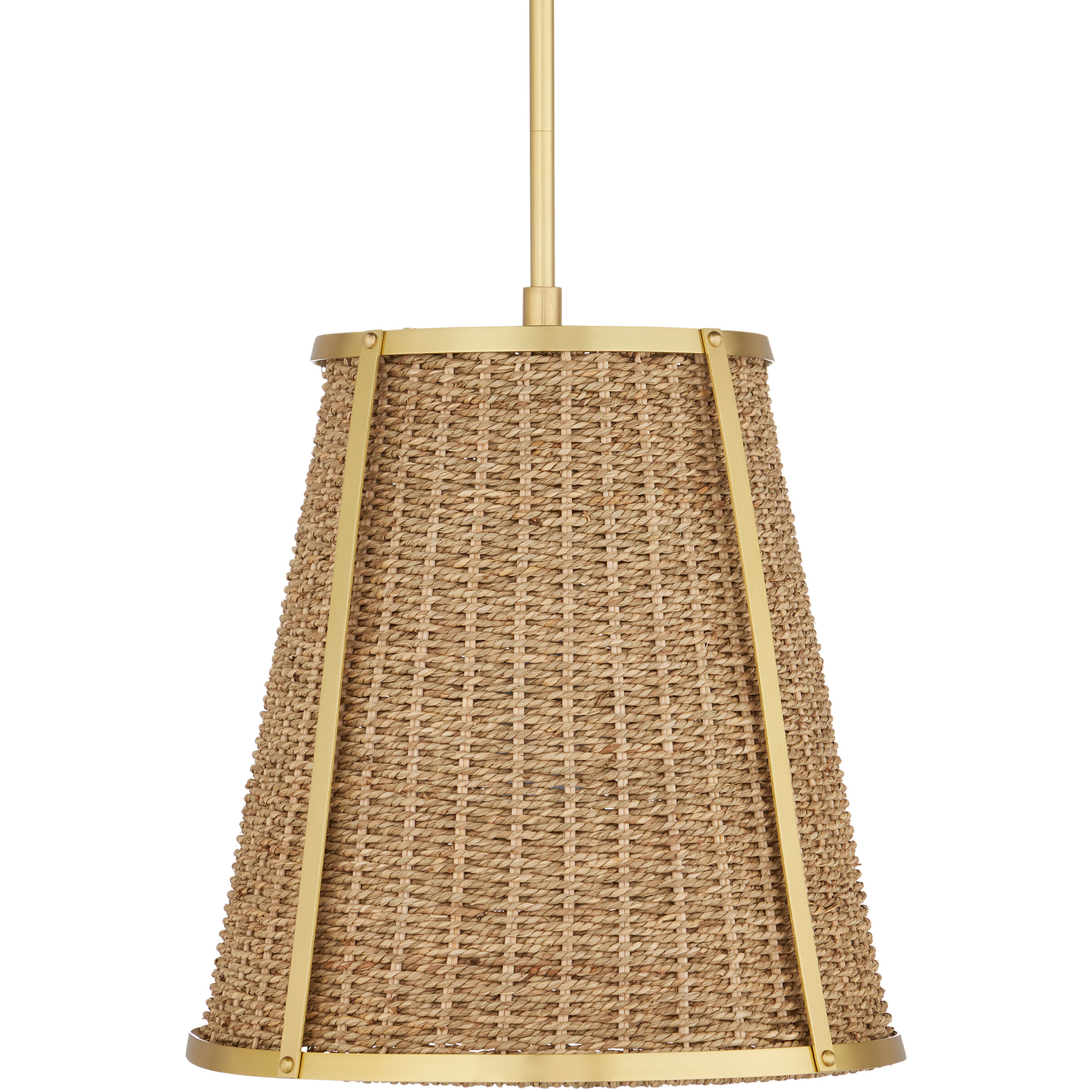 Deauville 1 Light 14 inch Natural/Polished Brass Pendant Ceiling Light, Suzanne Duin Collection