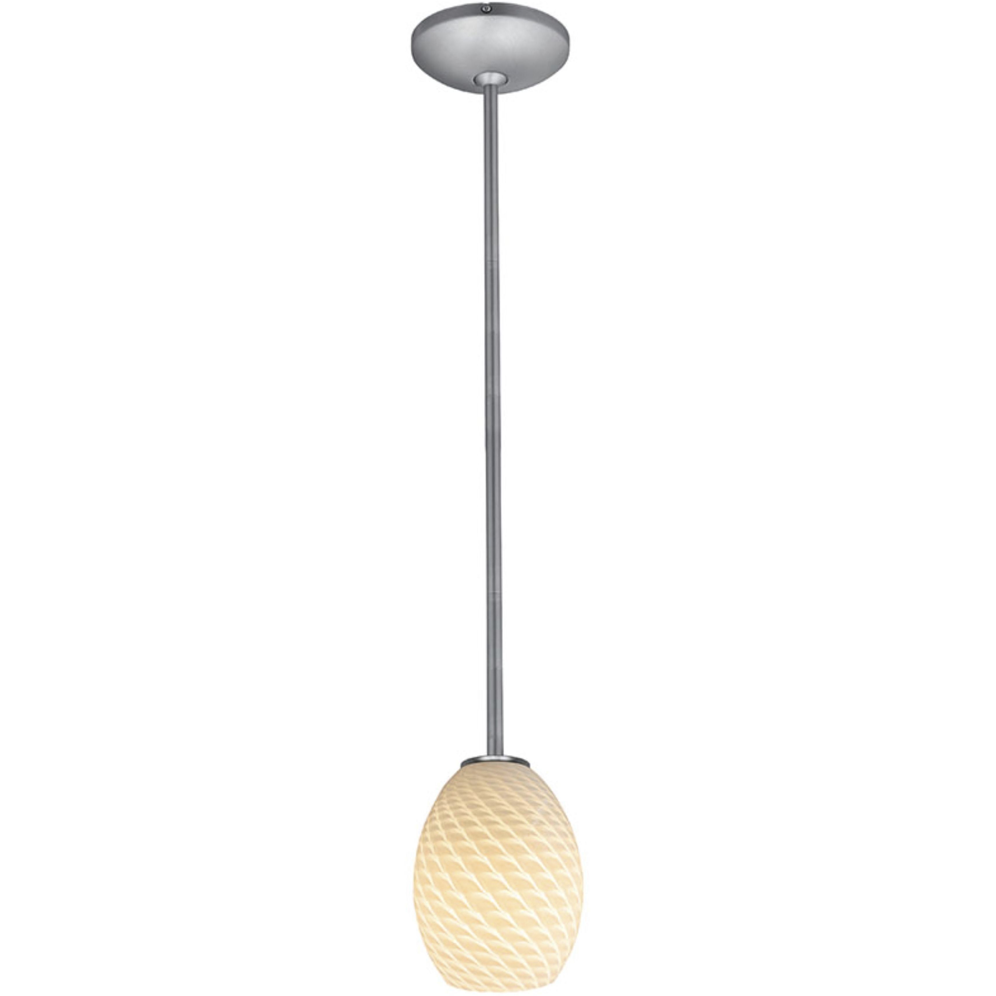 Brandy FireBird LED 6 inch Brushed Steel Pendant Ceiling Light in White Firebird
