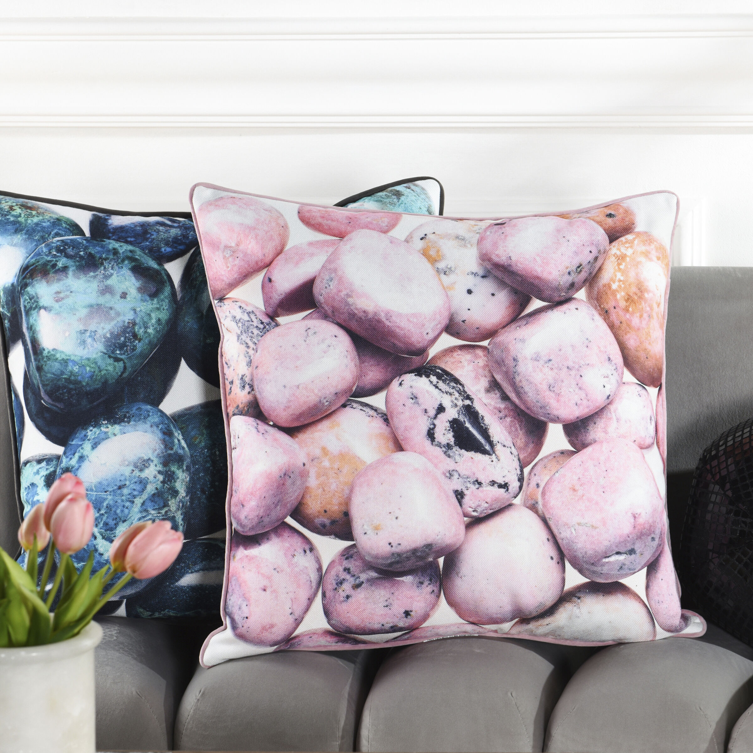 Pebble 24 X 24 inch Pink Pillow