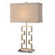 Azteca 27 inch 150 watt Silver Leaf and Crystal Table Lamp Portable Light