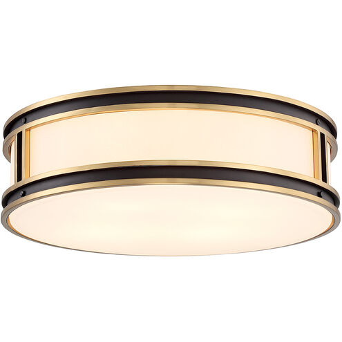 Alberti 4 Light 18.5 inch Black with Warm Brass Accents Flush Mount Ceiling Light
