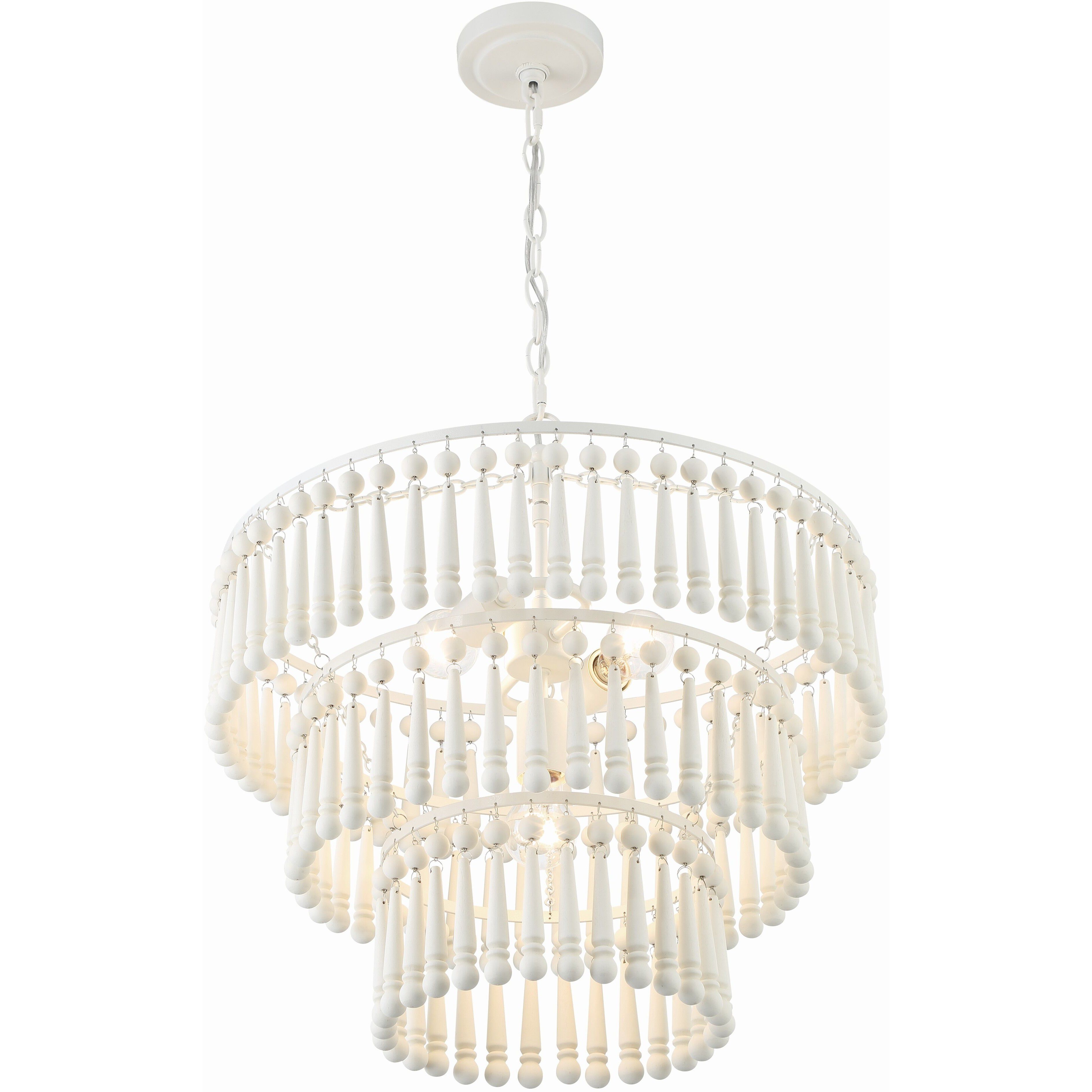 Tiana 3 Light 20.5 inch Matte White Chandelier Ceiling Light