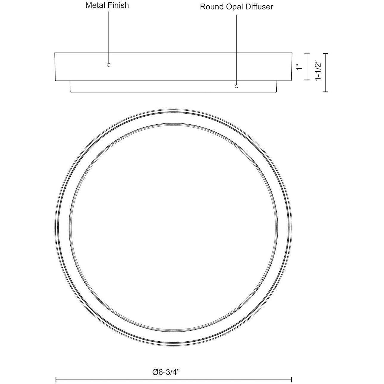 Bailey LED 8.75 inch Gray Exterior Ceiling