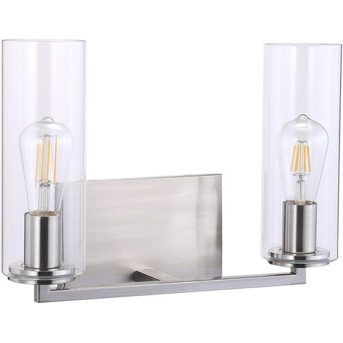 Acacia 2 Light 14 inch Brushed Nickel Bath Light Wall Light