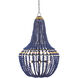 Penelope 6 Light 27.25 inch Antique Black/Blue/Gold Chandelier Ceiling Light