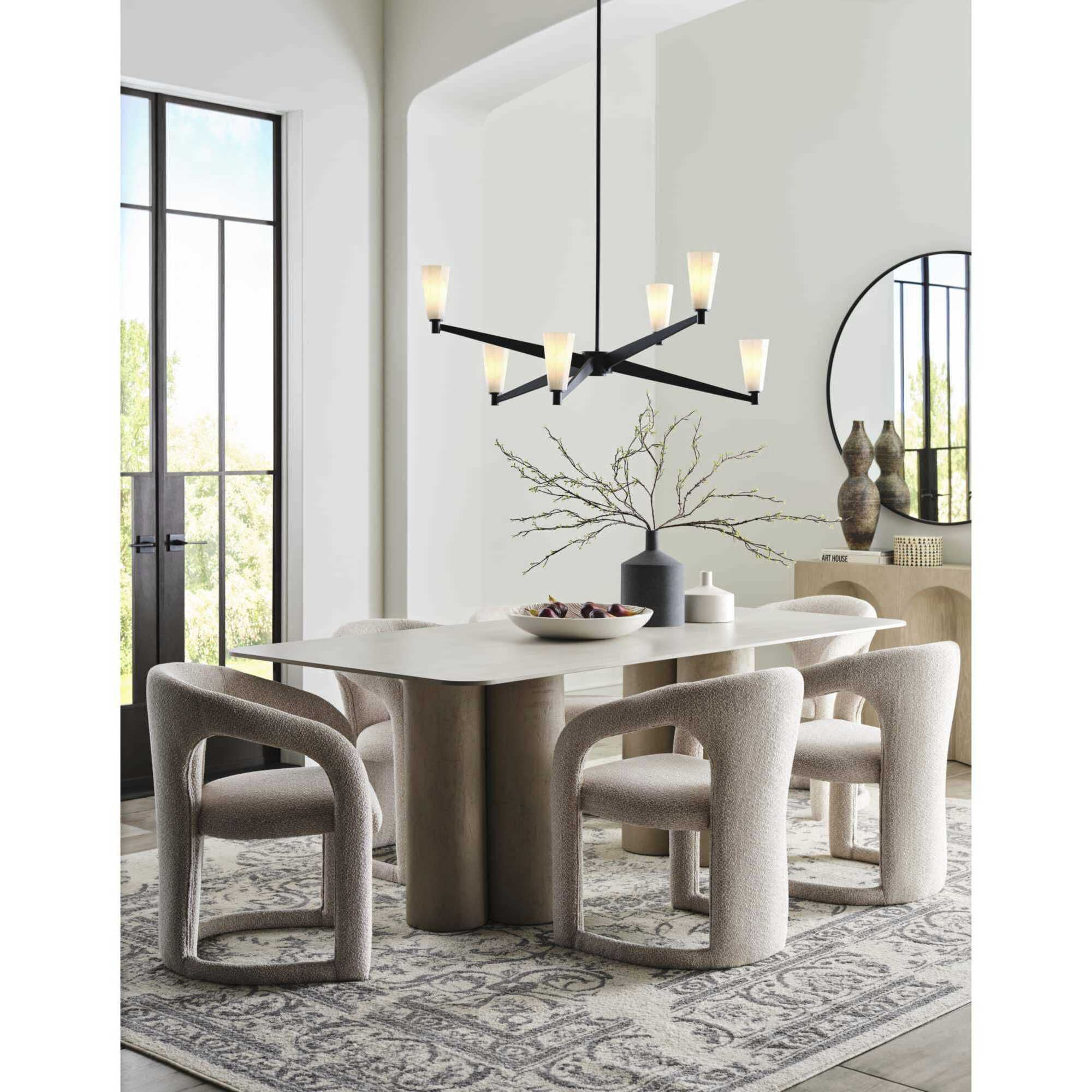 Tosca 6 Light 41 inch Matte Black Chandelier Ceiling Light, Design Series