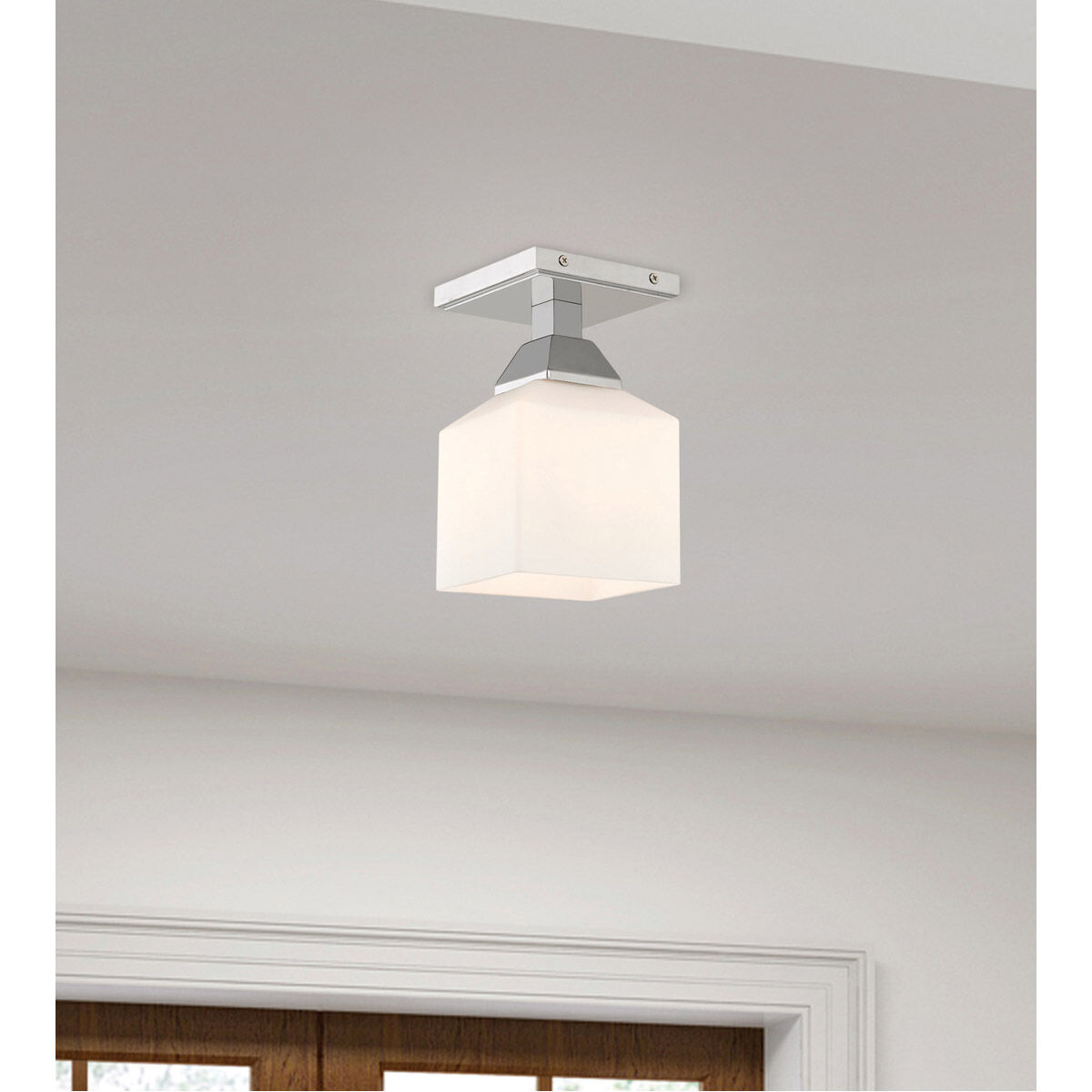 Aragon 1 Light 5 inch Polished Chrome Semi-Flush Mount Ceiling Light