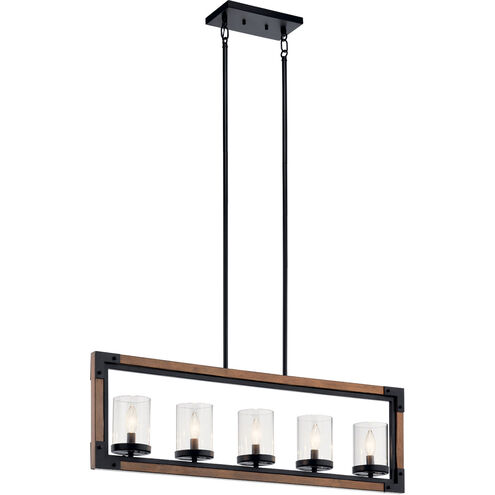 Marimount 5 Light 4 inch Auburn Stained Chandelier Linear (Single) Ceiling Light