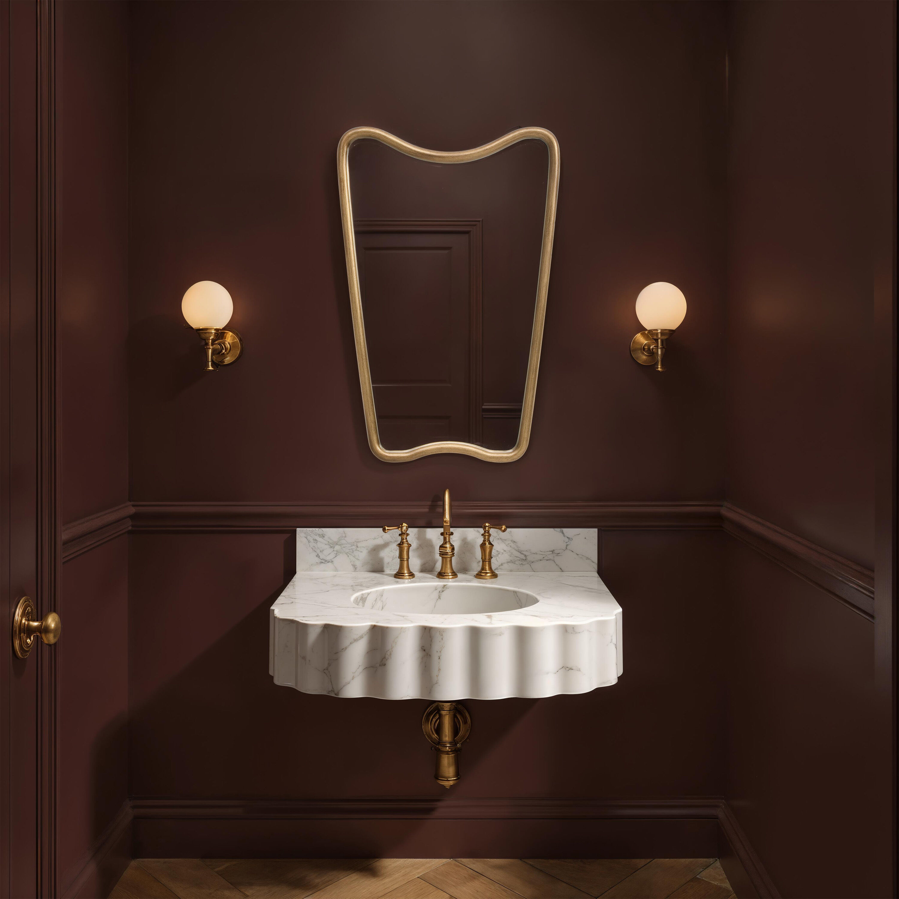 Echoa 35.75 X 23.75 inch Gold-Bronze Wall Mirror