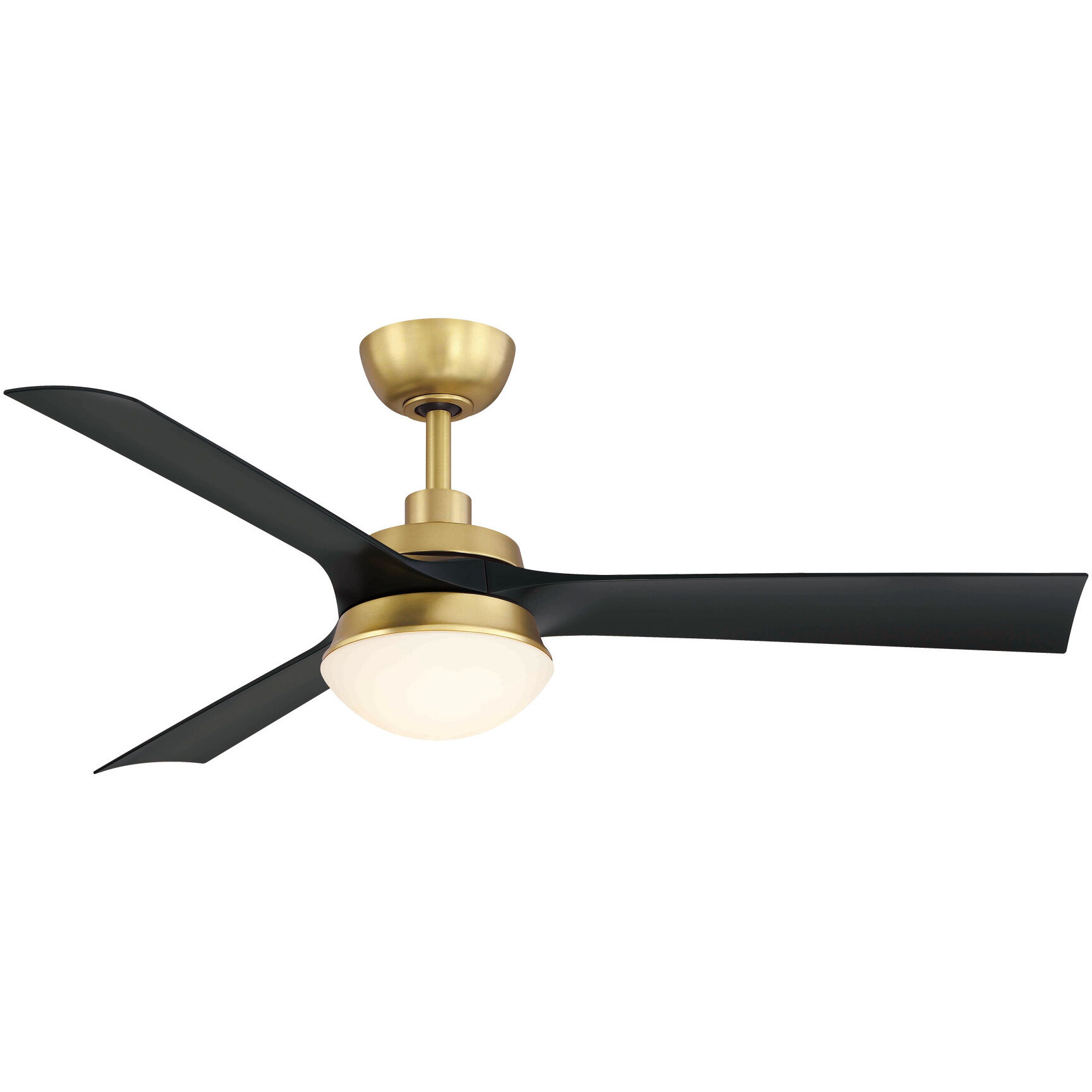 Barlow 52 inch Brushed Satin Brass with Black Blades Fan-Uni
