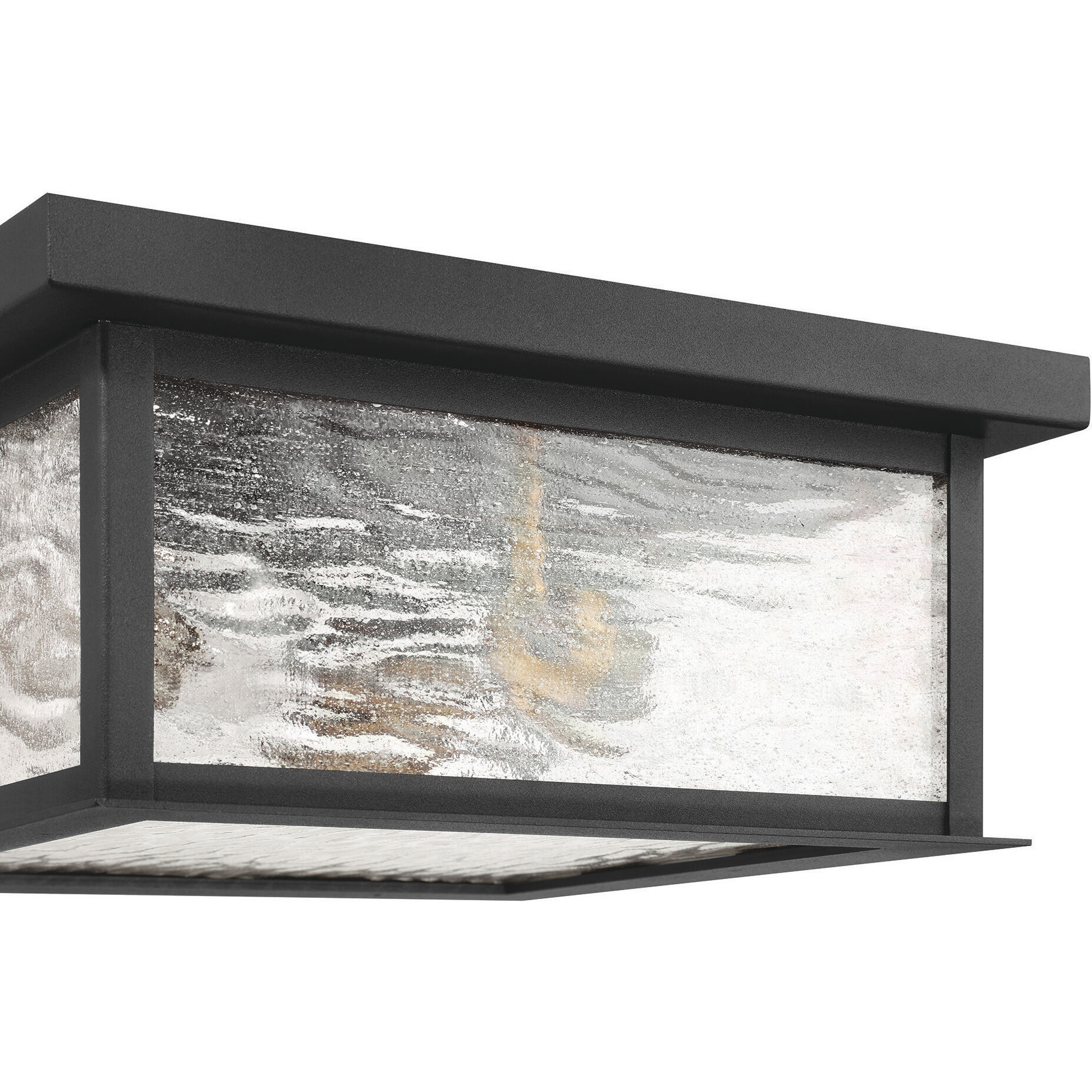 Estate 3 Light 12 inch Black and Brass Outdoor Flush Mount