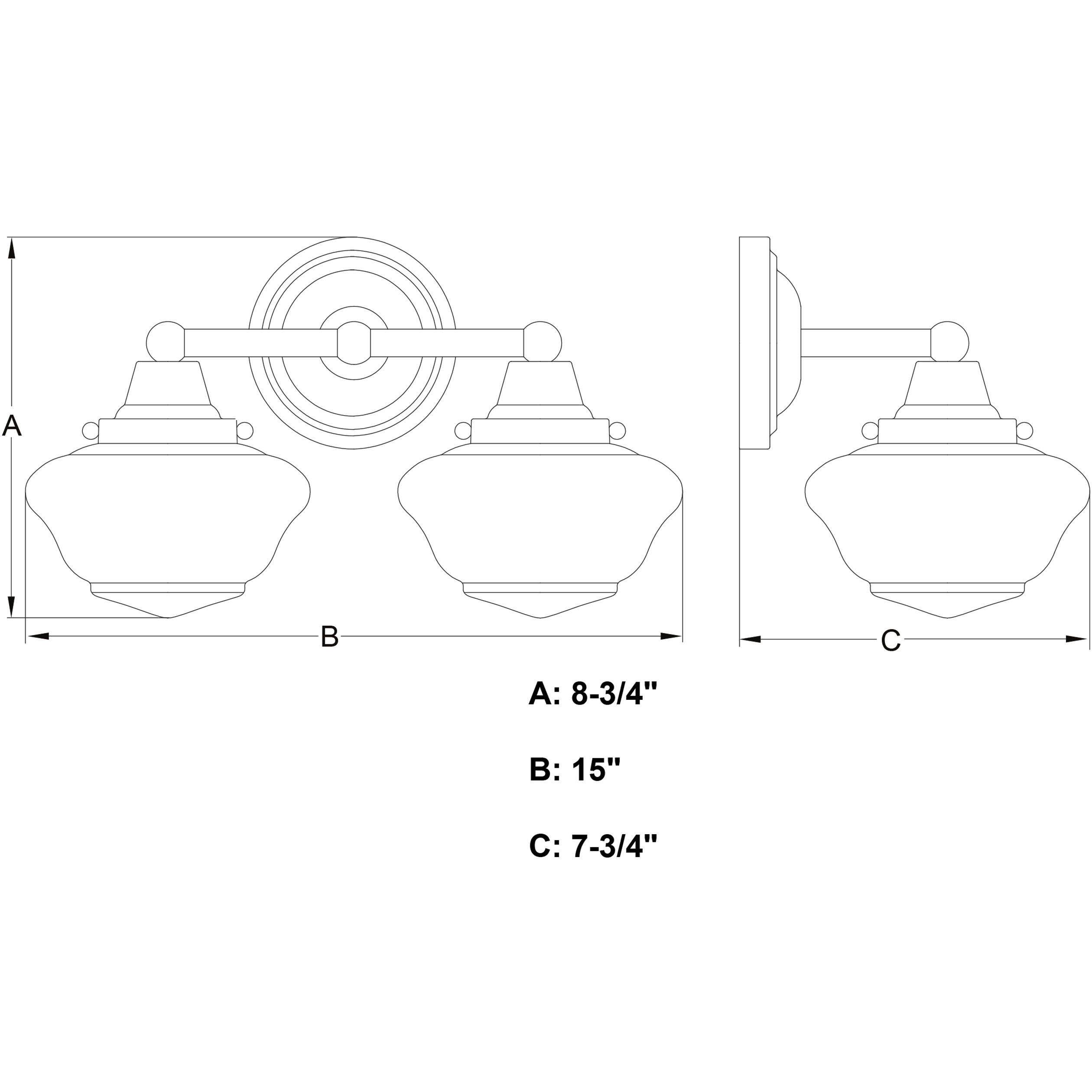 Eastgate 2 Light 15 inch Antique Gold Bathroom Light Wall Light