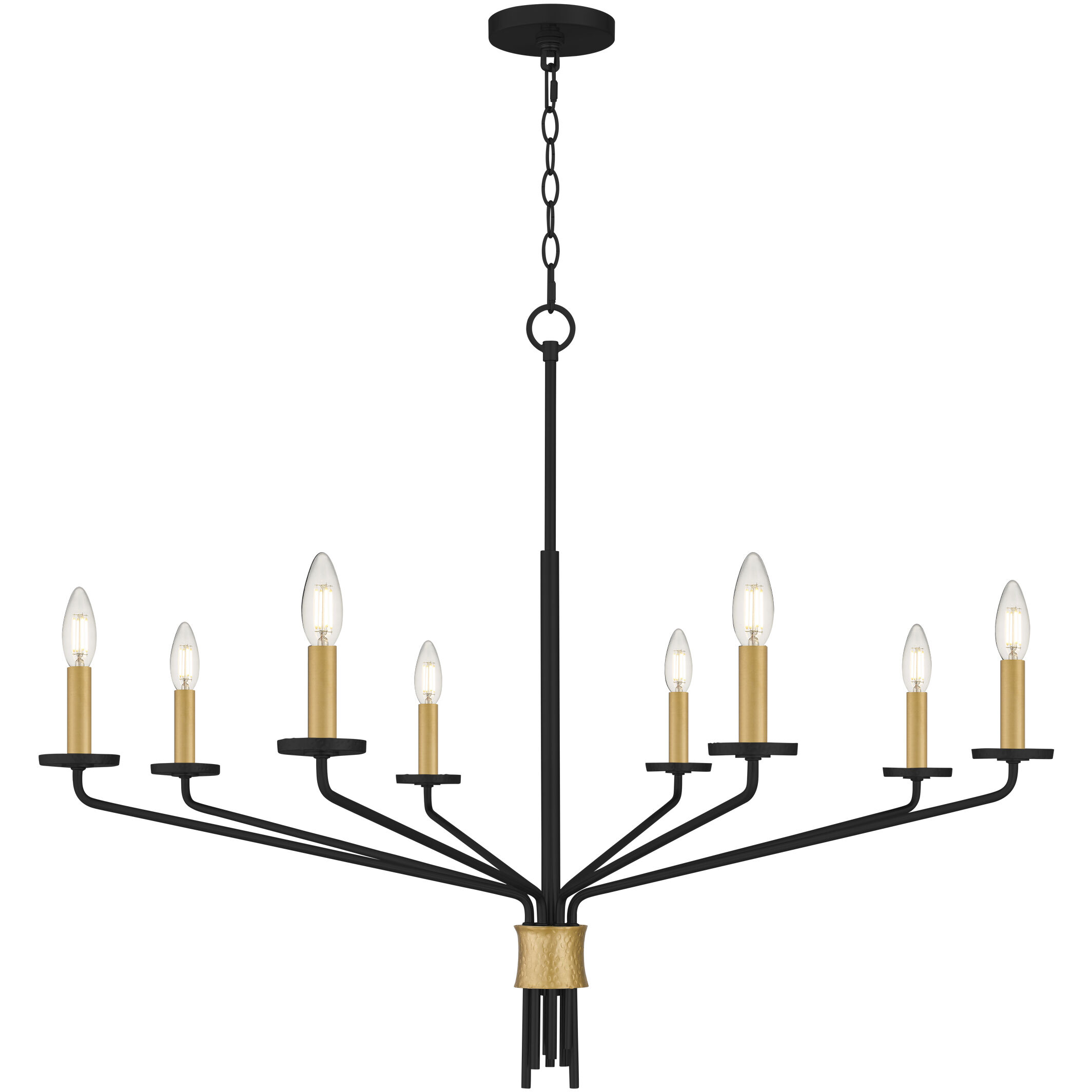 Alexander 8 Light 40 inch Matte Black Chandelier Ceiling Light