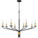 Alexander 8 Light 40 inch Matte Black Chandelier Ceiling Light