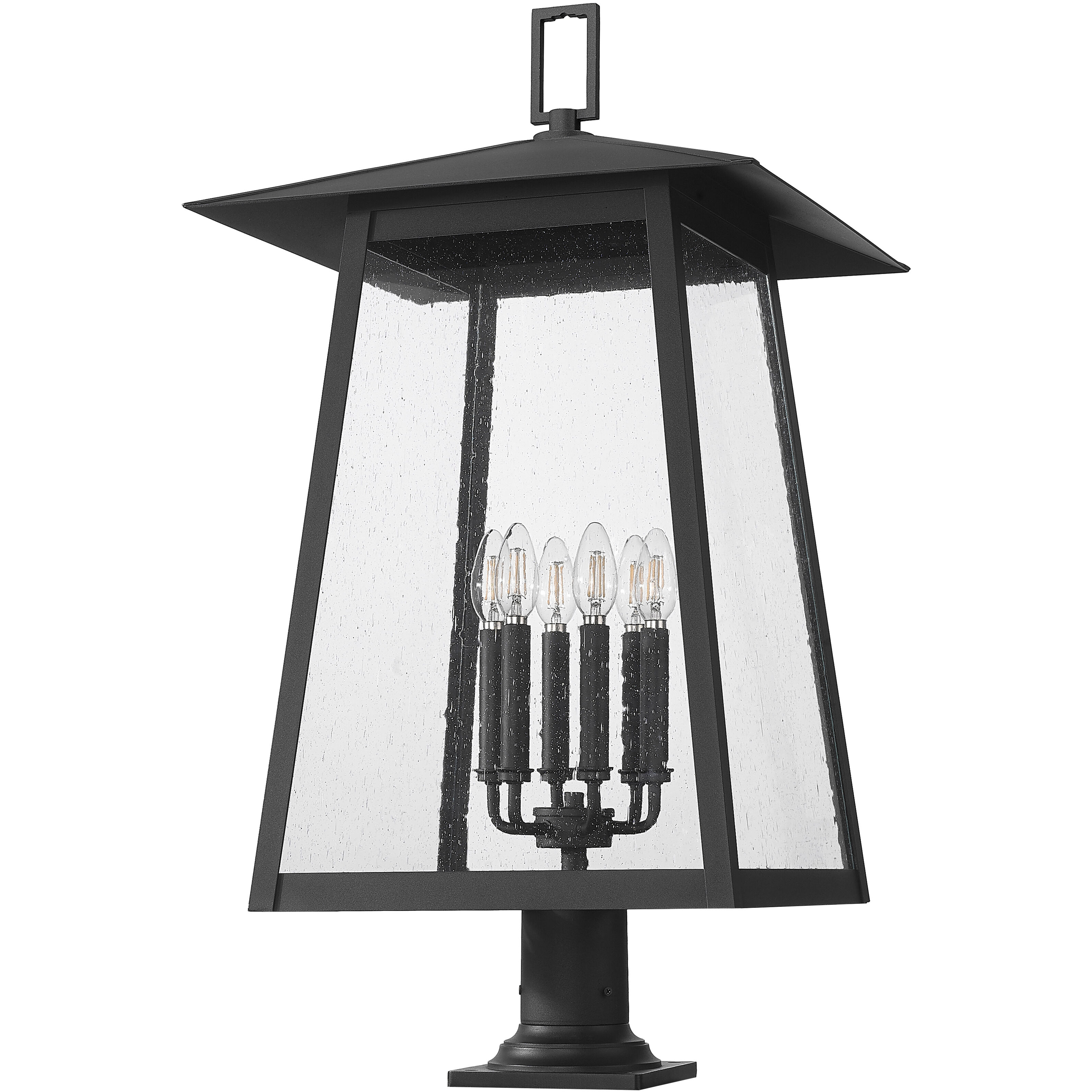 Rainer 6 Light 33.5 inch Black Outdoor Pier Mounted Fixture in G9