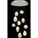 Natural Inspirations 10 Light 22 inch Silver Pendant Ceiling Light in Clear Quartz Studio Glass 4