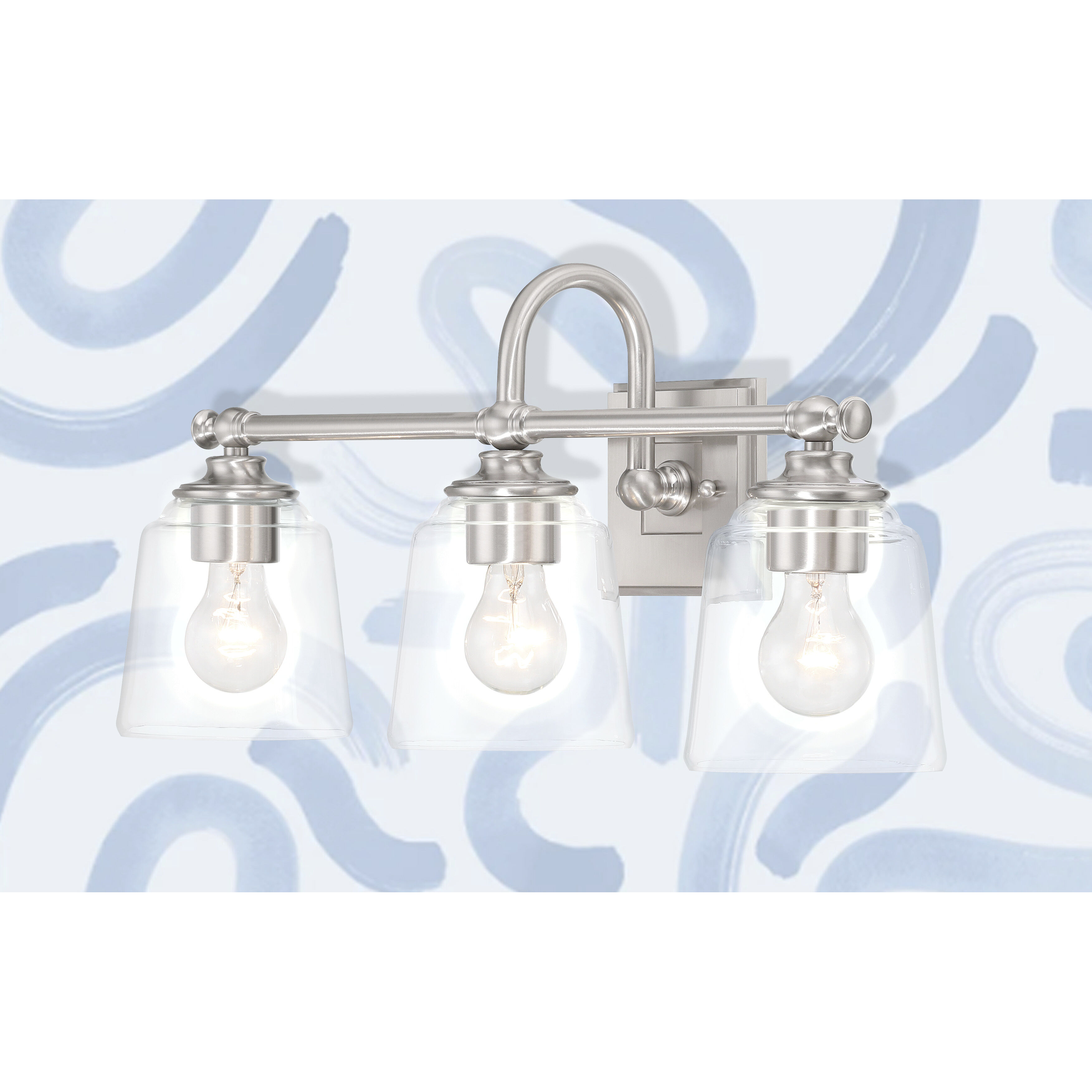 Antonia 3 Light 25.25 inch Brushed Nickel Bath Vanity Light Wall Light