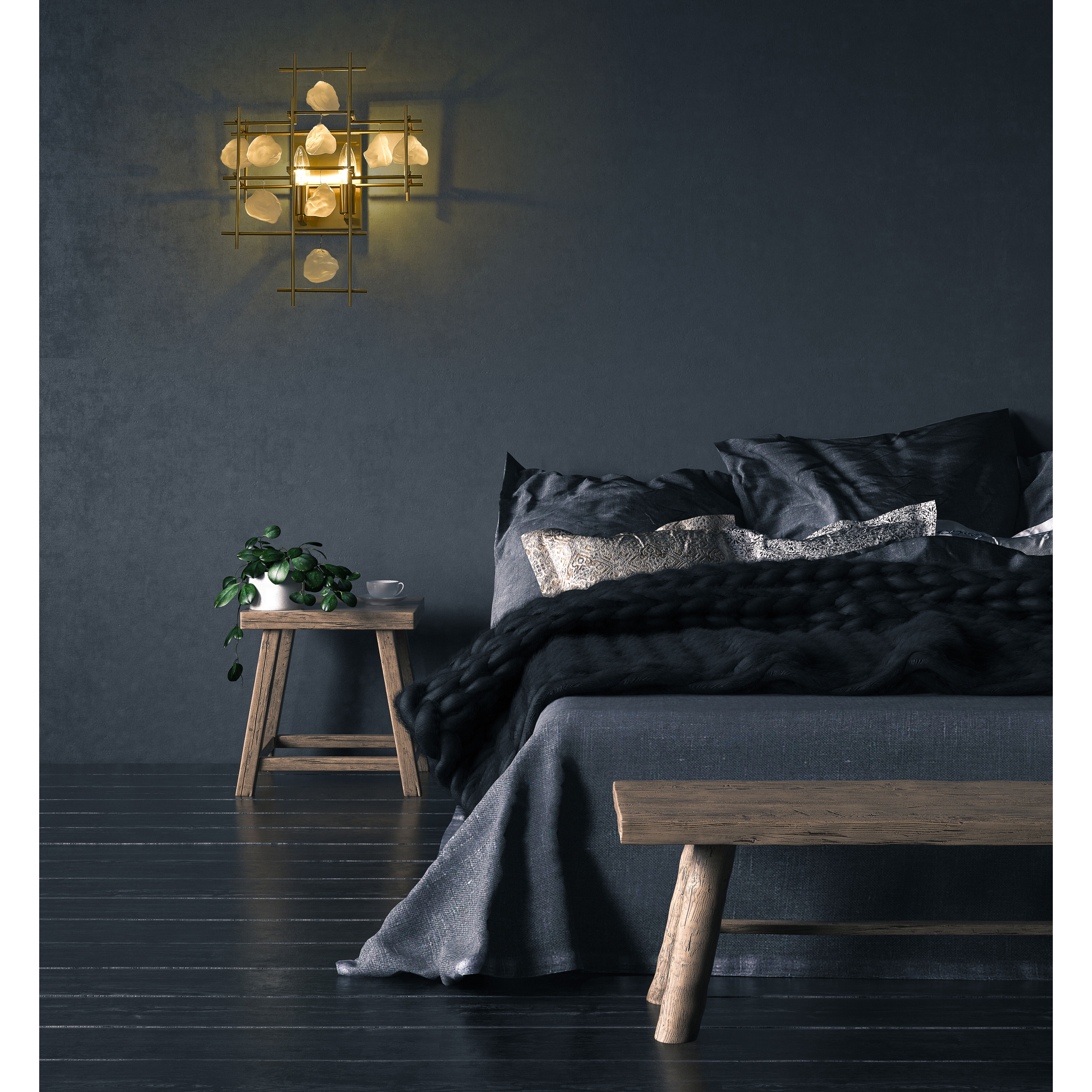 Garroway 2 Light 13.5 inch Aged Brass Wall Sconce Wall Light