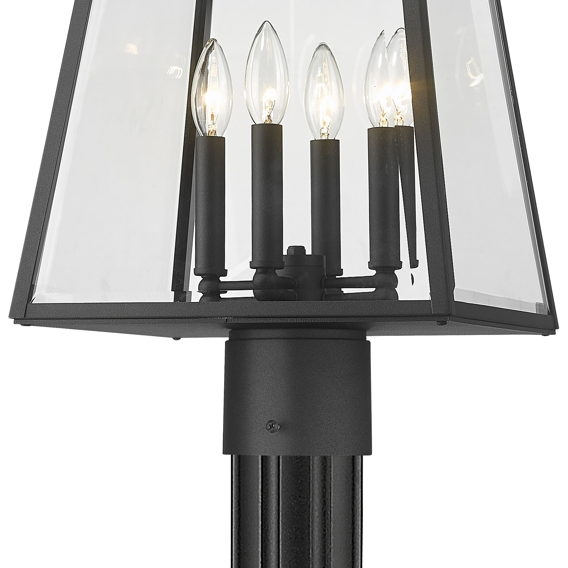 Broughton 4 Light 116.5 inch Black Outdoor Post Mounted Fixture