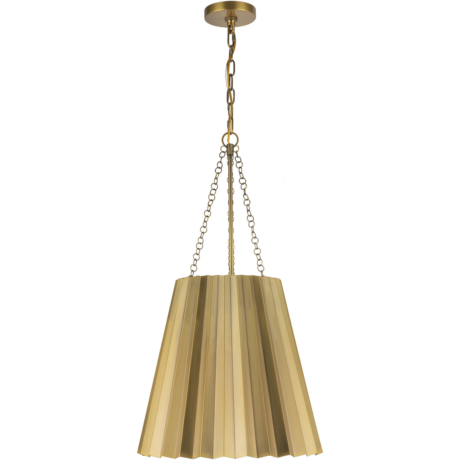 Alora Mood Plisse Pendant Ceiling Light in Aged Gold