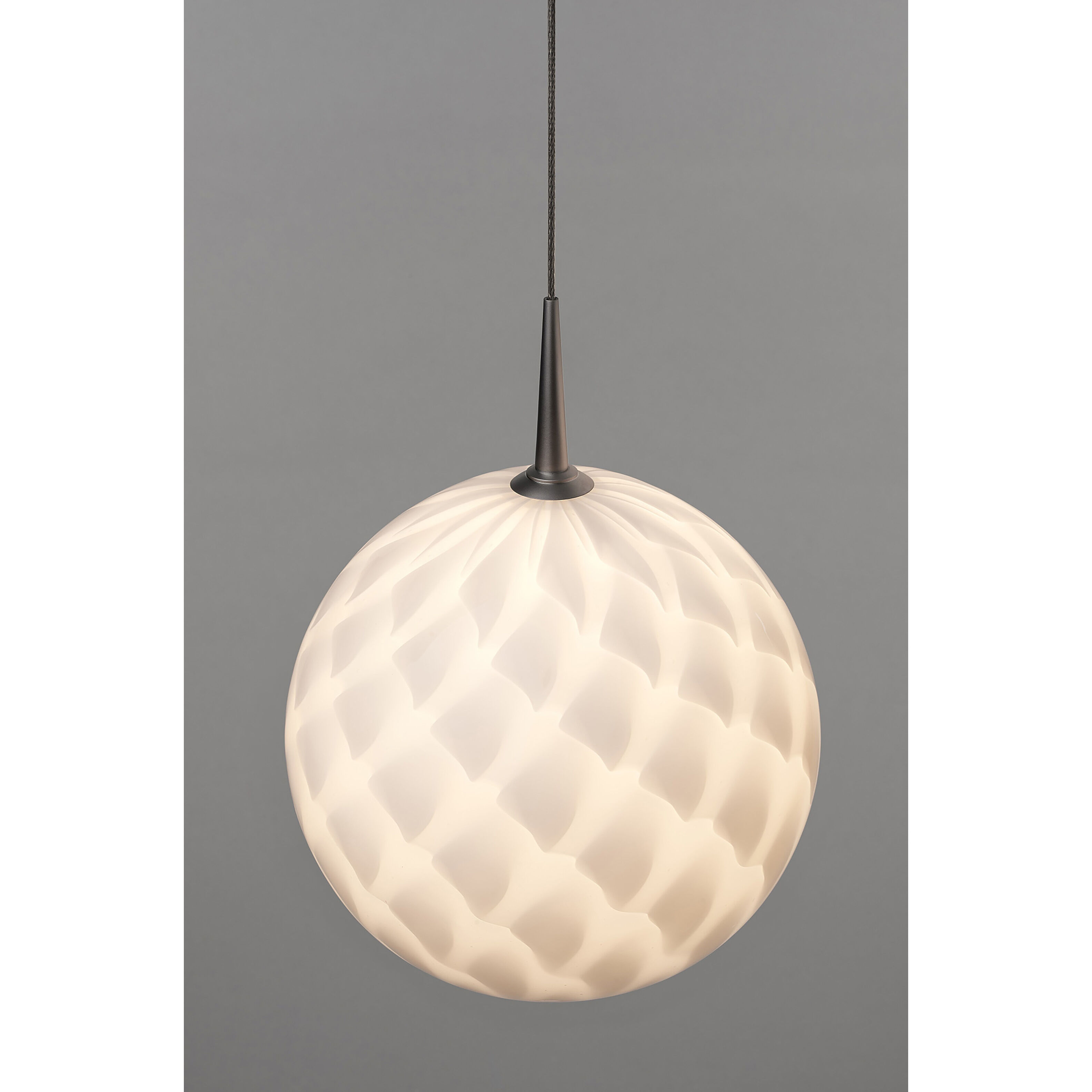 Sirena 1 Light 7.9 inch Matte Chrome Pendant Ceiling Light in White Glass