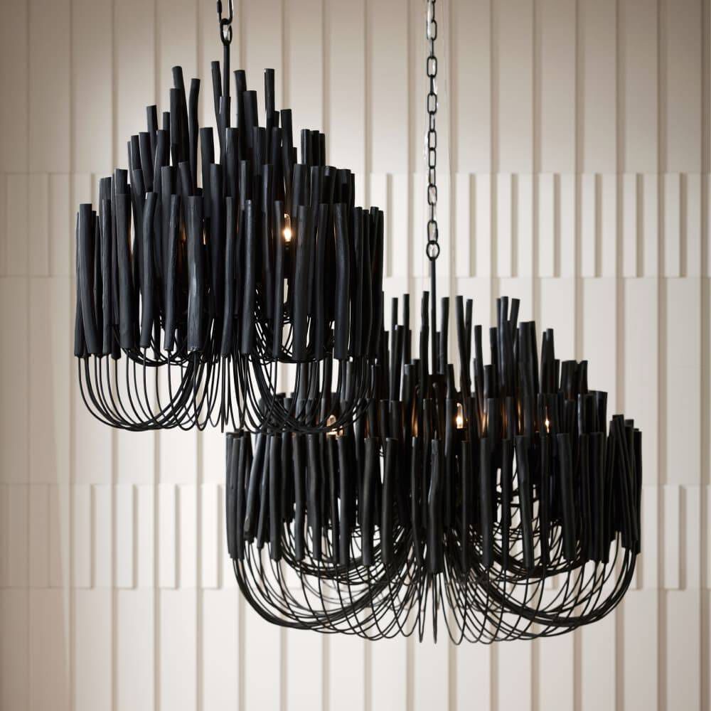Tilda 6 Light 36 inch Black Chandelier Ceiling Light, Large